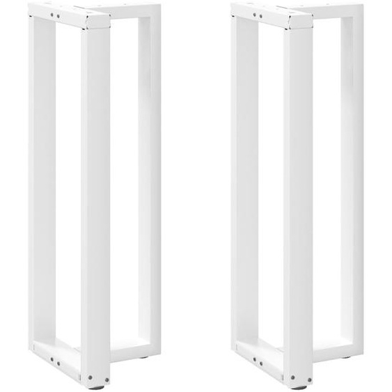 Pieds de table de bar en forme de T, 2 pièces, blanc, 40 x 35 x (110-111) cm, acier
