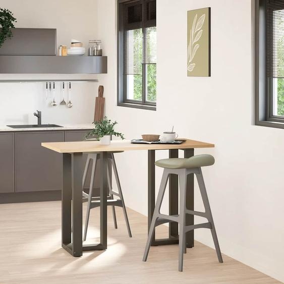 Pieds de table de bar en forme de T, 2 pièces, noir, 40 x 35 x (90-91) cm, acier