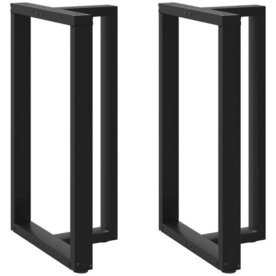 Pieds de table de bar en forme de T, 2 pièces, noir, 60 x 35 x (100-101) cm, acier