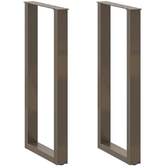 Pieds de table de bar en forme de U, 2 pièces, acier naturel, 50 x (100-101) cm