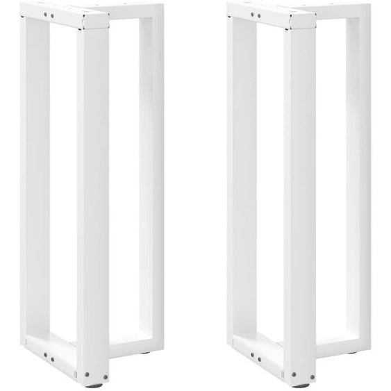 Pieds de table de bar en T, 2 pièces, blanc, 50 x 35 x (100-101) cm, acier