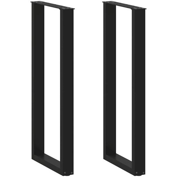 Pieds de table de bar en U, 2 pièces, noir, 40 x (110-111) cm, acier