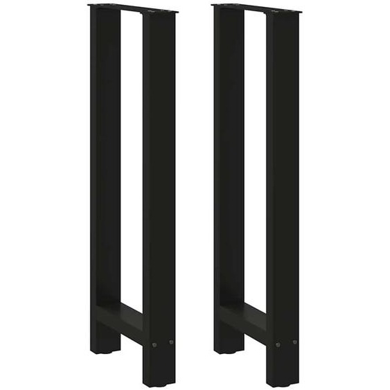 Pieds de table de bar Noir 2 pièces 50 x (100-101) cm Acier