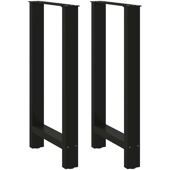 Pieds de table de bar Noir 2 pièces 50 x (90-91) cm Acier
