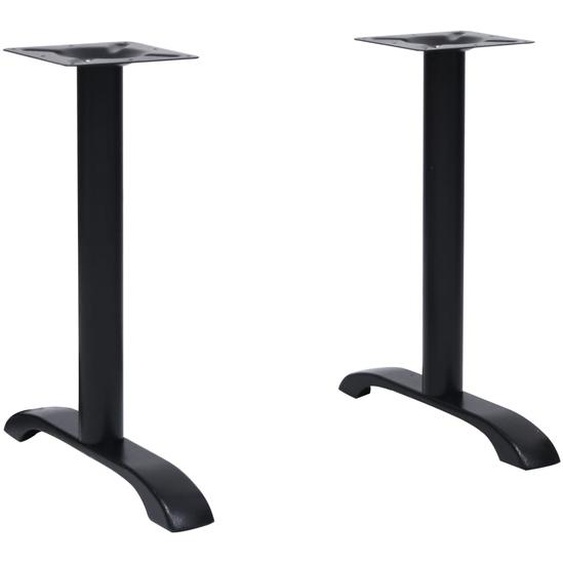 Pieds de table de bistro 2 pcs noir 61x8x72 cm fonte