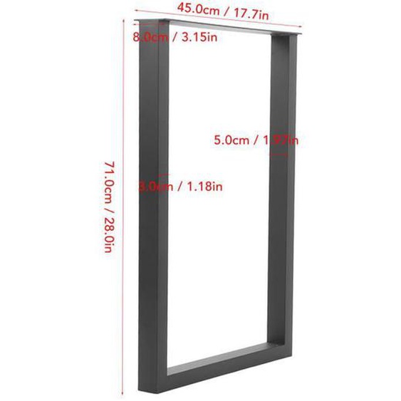 Pieds de table en métal - SHIPENOPHY - Lot de 2 - Noir - Antirouille - Installation facile