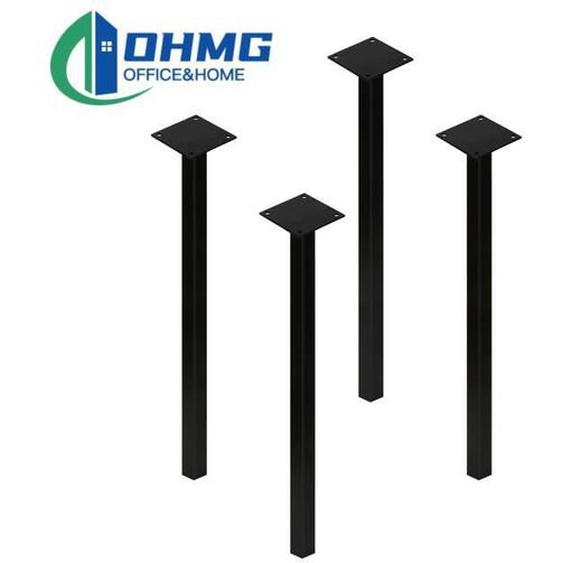 Pieds de table - OHMG - 4x Métal - Hauteur 90cm - Noir - Style industriel