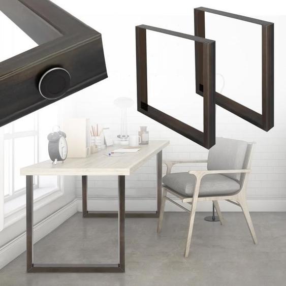 Pieds de Table Profil Carré - ECD GERMANY - 60 x 72 cm - Métal - Design Industriel