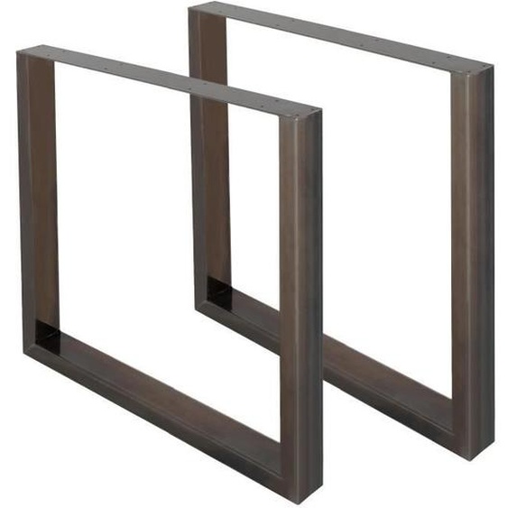 Pieds de Table Profil Carré - ECD Germany - 90 x 72 cm - Acier Revêtu de Poudre - Design Industriel