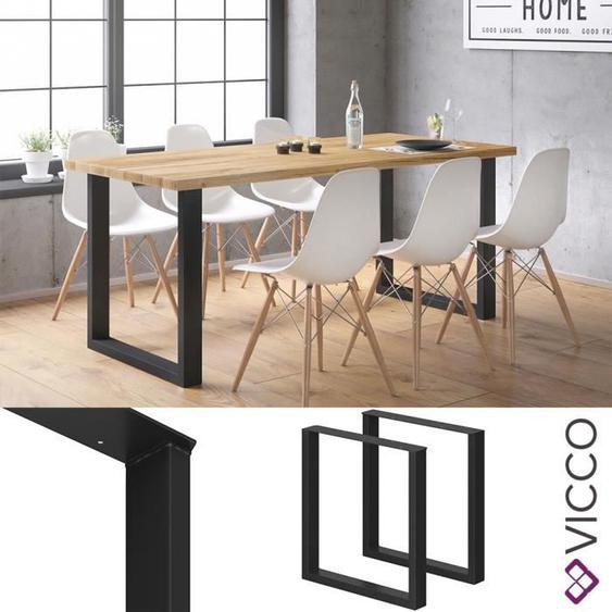 Pieds de table Vicco LOFT noir - Vicco - 72x70 cm - acier au carbone - design industriel