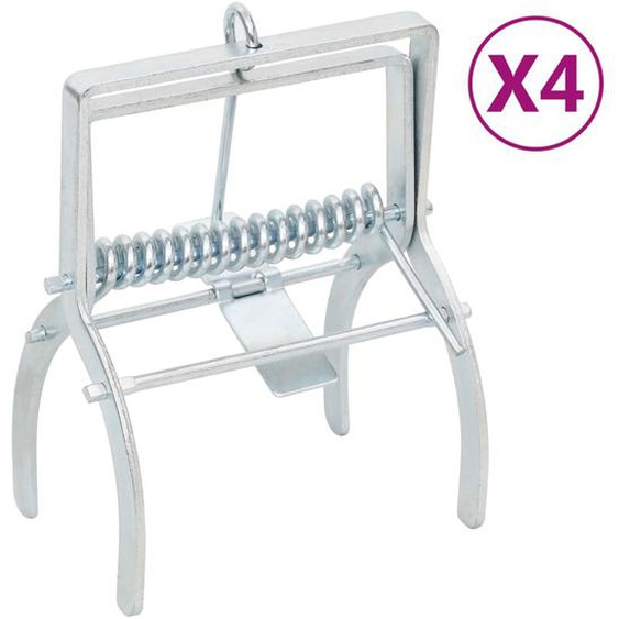 Pièges à taupes 4 pcs Argenté Acier galvanisé