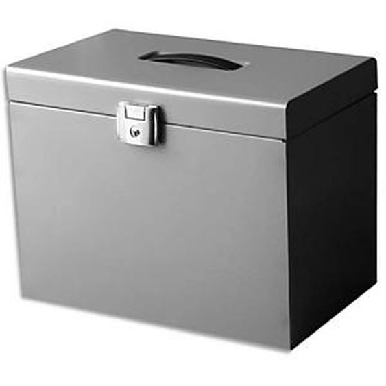 PIERRE HENRY Valise de classement en métal. Livrée avec 5 dossiers. Dim: 36,5x28x22 cm. Coloris aluminium