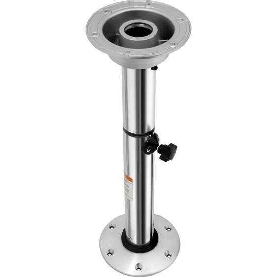 Piètement de table pour camping-car - Pied de table - Réglable en hauteur de 56,5 à 72 cm - Tube Ø 6 cm - Aluminium + ABS - Argent