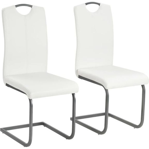 Piétement luge 2 pcs. Blanc Similicuir
