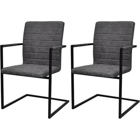 Piétement luge 2 pcs. Gris Similicuir