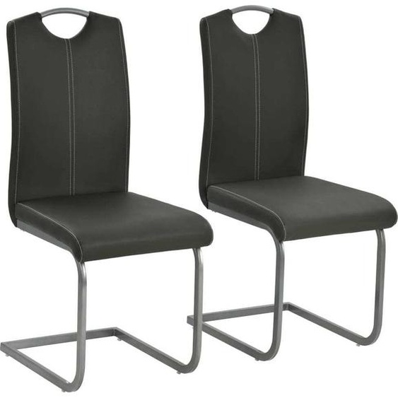Piétement luge 2 pcs. Gris Similicuir