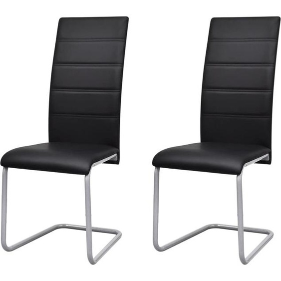 Piétement luge 2 pcs. noir similicuir
