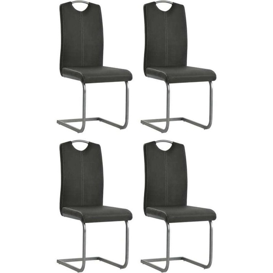 Piétement luge 4 pcs. Gris Similicuir