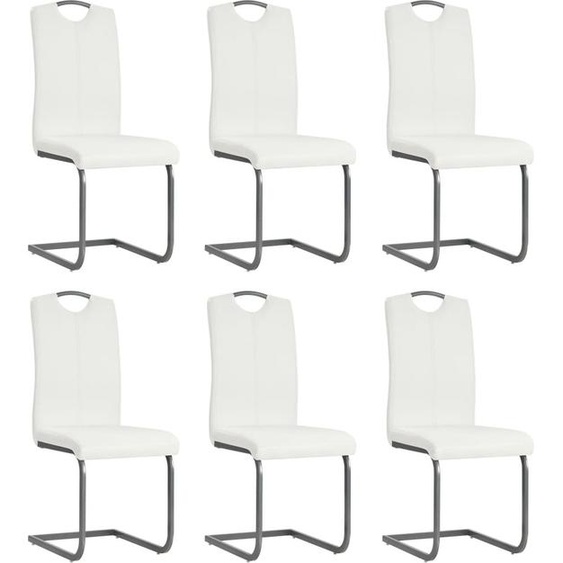 Piétement luge 6 pcs. Blanc Similicuir