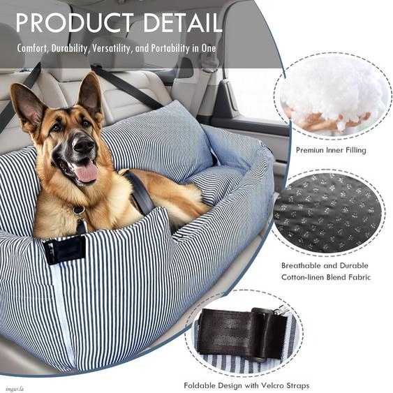 PillowPalette - Siège auto pour chien Panier pour voiture Siège auto pour chien Siège auto pour chien, 110 x 55 cm