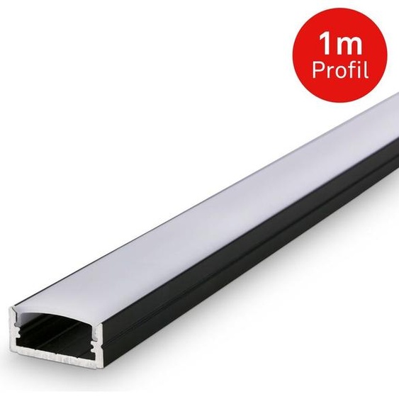 Pimp Your Stripe Profilé en aluminium 1 m, cache diffuseur, autocollant, noir