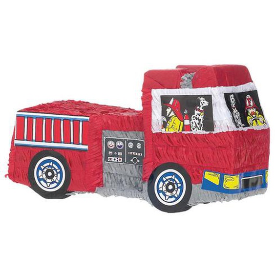 Piñata Camion de Pompier en papier rouge 46x27,5cm