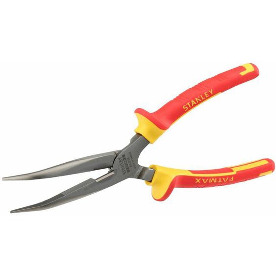 Pince à Becs 1/2 Ronds Longs Coudés - 200 mm - Isolée 1000V - Tête Chromée et Inoxydable Stanley 0-84-008