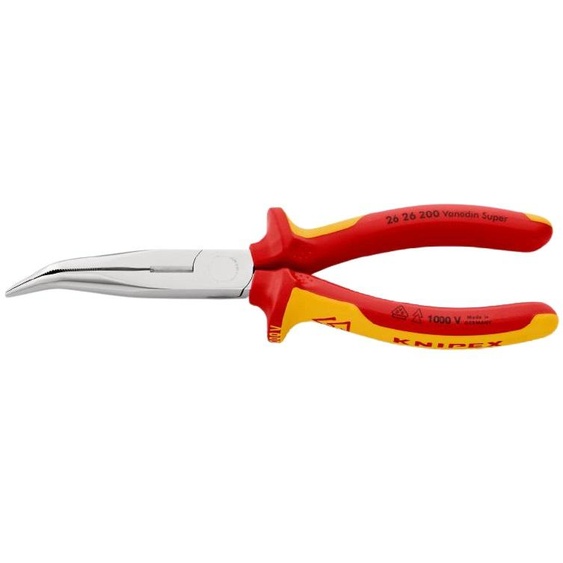 Pince à becs demi-ronds coudée isolante 1000 V 200 mm KNIPEX 26 26 200