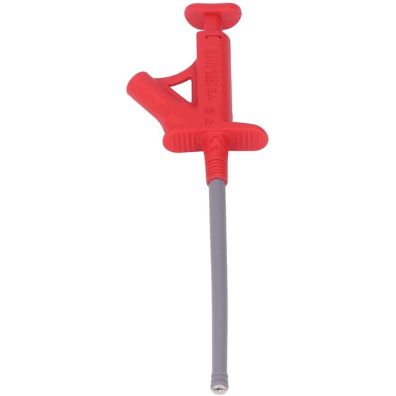 Pince à broches de test, câble de raccordement, cordon de mesure, multimètre, courant automatique, flexible, J.30042, fiche banane 4 mm (rouge)