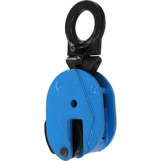 Pince à plaques - Pince de levage de tôles - 2 t/2000 kg - Verticale/horizontale/latérale - Verrouillage à ressort - Mâchoire 0-2,5 cm - Acier allié - Bleu/noir