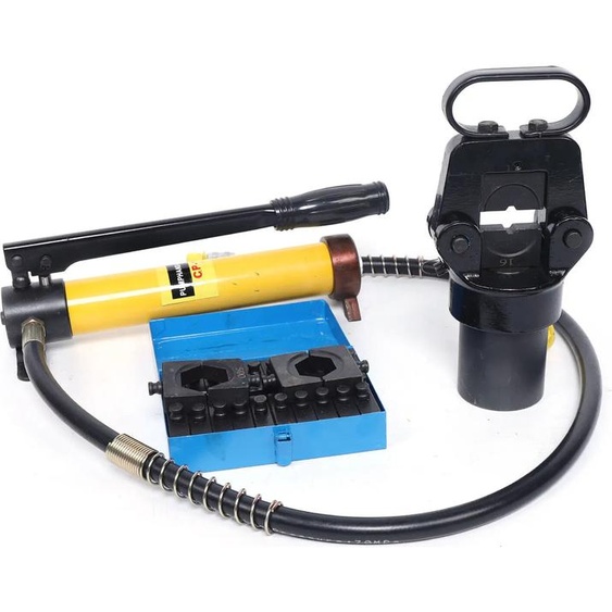 pince à sertir hydraulique de 15 tonnes, construction en acier durable, gamme de sertissage polyvalente, jaune