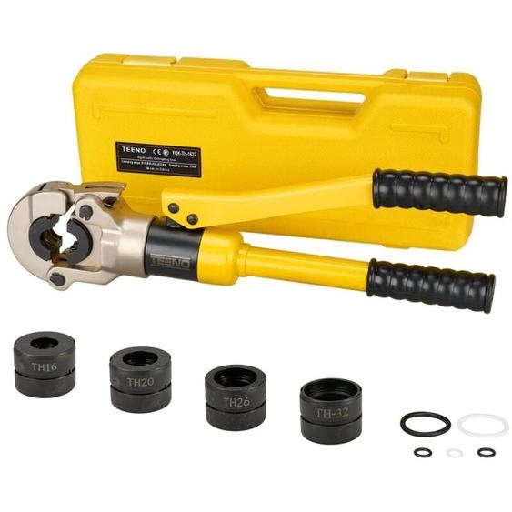 Pince à sertir professionnelle Teeno 100kn), pour tuyau en plastique en aluminium, tuyaux en acier inoxydable, inserts de mâchoire : TH16, TH20,