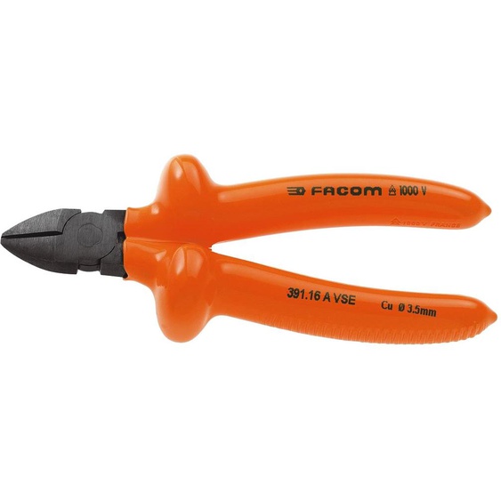 Pince coupante diagonale isolée 1000V VSE 160mm - FACOM - 391.16AVSE