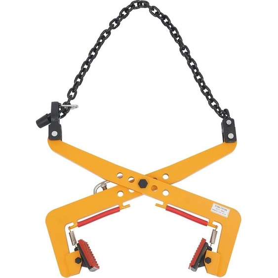 Pince de levage à ciseaux - 350 kg Lève-plaques et lève-pierres - Ouverture réglable - Pour plaques de pierre et de bois - Acier allié - Patins en caoutchouc - Orange