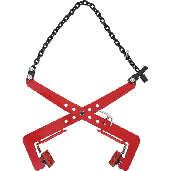 Pince de levage - Pince à pierres - Ouverture de bouche 33-70 cm - Réglable - Max. Capacité de charge 500 kg - Pour bois, panneaux, pierres - Rouge