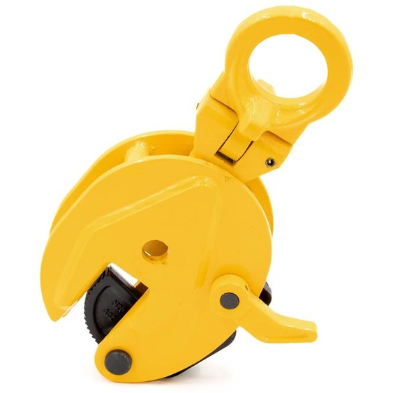 Pince de levage verticale de 2000 kg, pivotante, pour plaques, de couleur jaune
