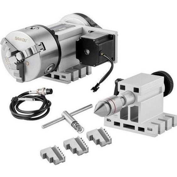 Pince de serrage divisée, 100 mm - 3 mors, avec un rapport de réduction de 6:1 - Accessoire pour fraiseuse CNC - Métal