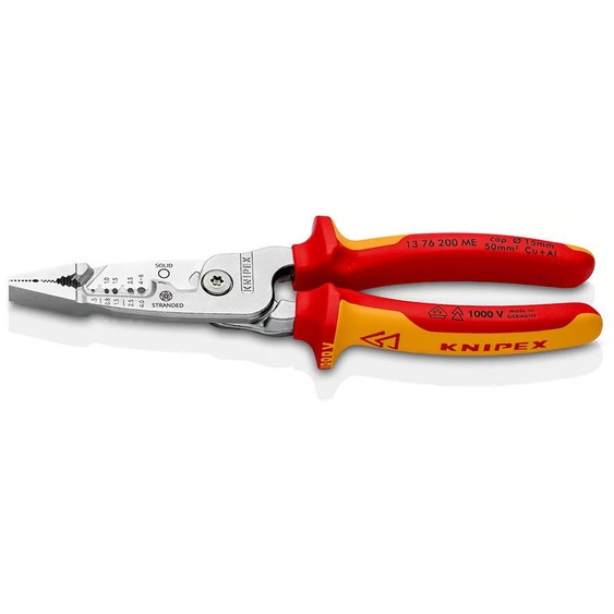 Pince électrique avec poignée isolée 1000V - KNIPEX - 13 76 200 ME