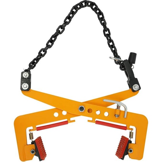 Pince pour pierres et bordures - Pince de levage - Max. 325 kg, ouverture 12-36 cm, acier allié, mâchoires en caoutchouc - Jaune