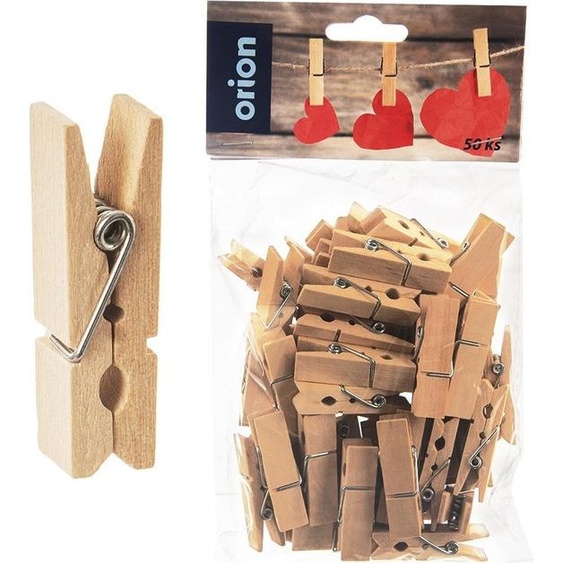Pinces décoratives en bois 4,5 cm 50 pièces.