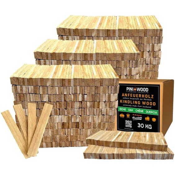 PINI bois de chauffage allume-feu en bois de chêne 30 kg de bois dallumage pour cheminée barbecue feu de camp coupe de feu