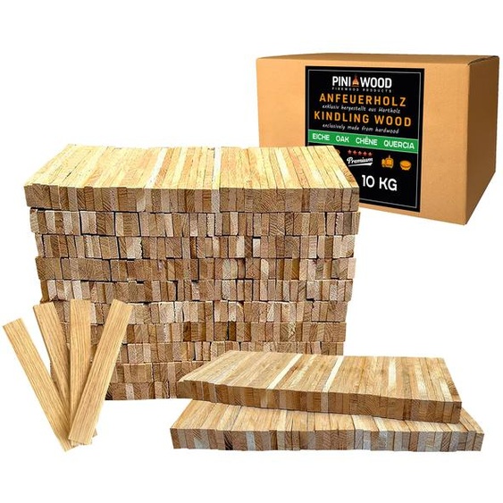 PINI bois de chauffage allume-feu en chêne 10 kg de bois dallumage pour cheminée barbecue feu de camp coupe de feu