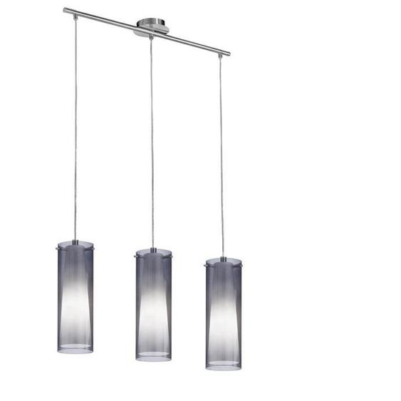 PINTO-Suspension Barre 3 lumières Acier & Verre L72,5cm gris fumé Eglo
