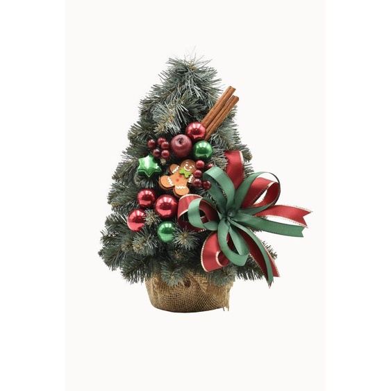 PINUS COMPANY | Arbre de Noël CASA VERDE - 30 cm - Argent - Fait main - Elégance festive