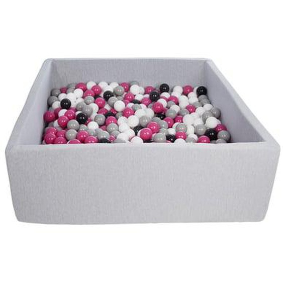 Piscine à balles pour enfant, 20x120 cm, Aire de jeu + 600 balles noir, blanc, rose,gris