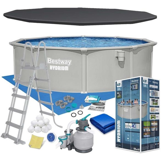 Piscine de jardin modulaire utilisable toute lannée 457 x 122 cm 13-en-1 Bestawy 56384