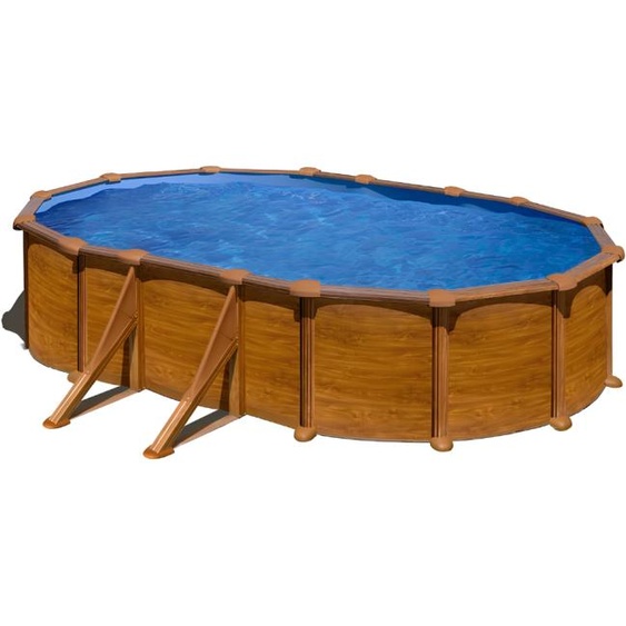 Piscine Gre acier ovale Mauritius - 610 x 375 x H 132 cm (Filtre à sable)