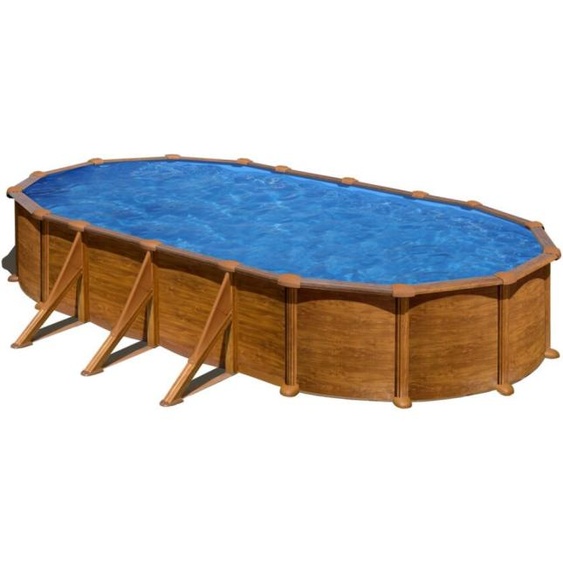 Piscine Gre acier ovale Mauritius 730 x 375 x H 132 cm (Filtre à sable)