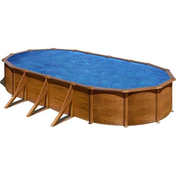 Piscine Gre acier ovale Pacific - 730 x 375 x H 120 cm (Filtre à sable)