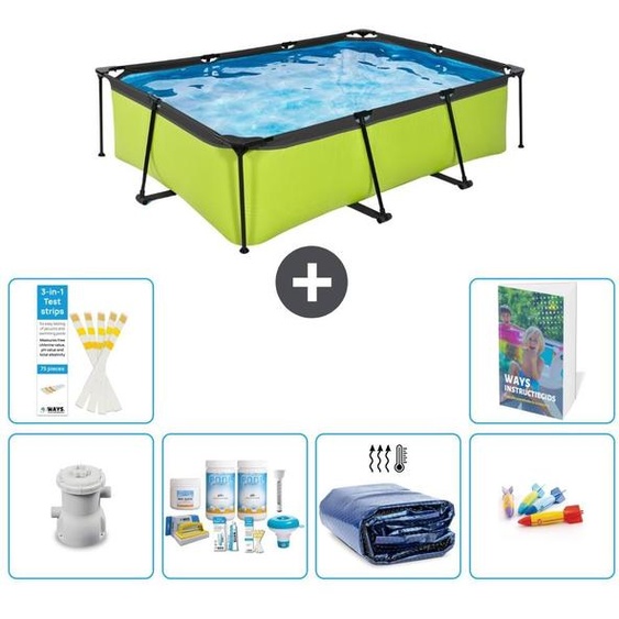 Piscine hors sol rectangulaire - 220 x 150 x 65 cm - 7 panneaux S282